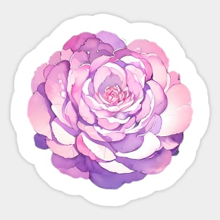 Lavender Purple Pink Hues Isolated Peony Flower - Aquarelle Watercolor Floral Painting Sticker